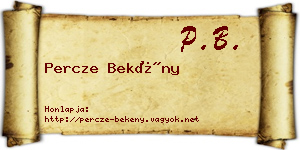 Percze Bekény névjegykártya